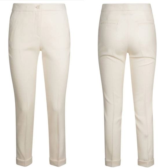 New Etro Milano Straight Leg Mid-Rise Off-White Trouser Pants NWT 42 IT/6 US - Picture 4 of 7